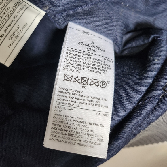 Gap Wool Blend Primaloft Bomber Jacket Grey Men's Small - Picture 6 of 7